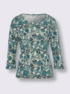 T-shirt à encolure ronde motif imprimé fantaisie