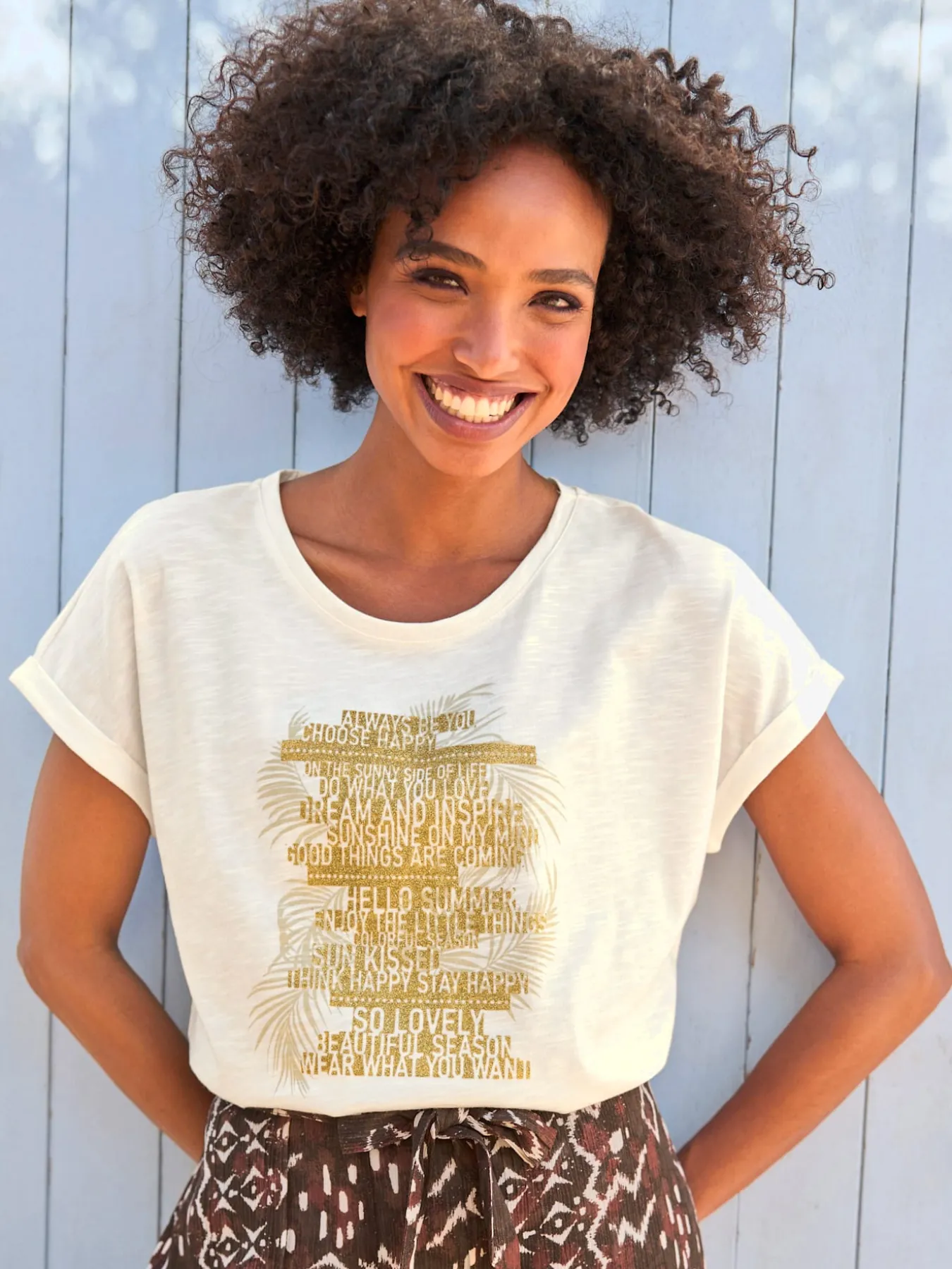 T-shirt à encolure ronde motif imprimé