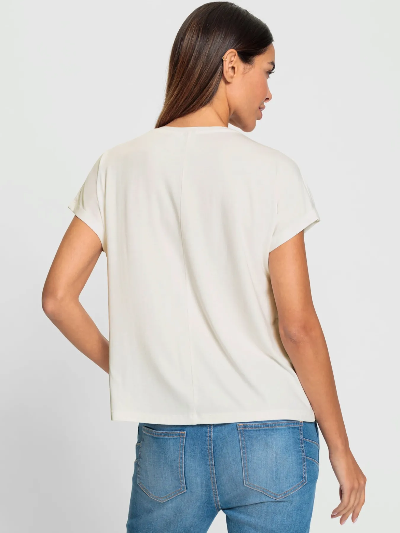T-shirt à encolure ronde motif imprimé exclusif devant