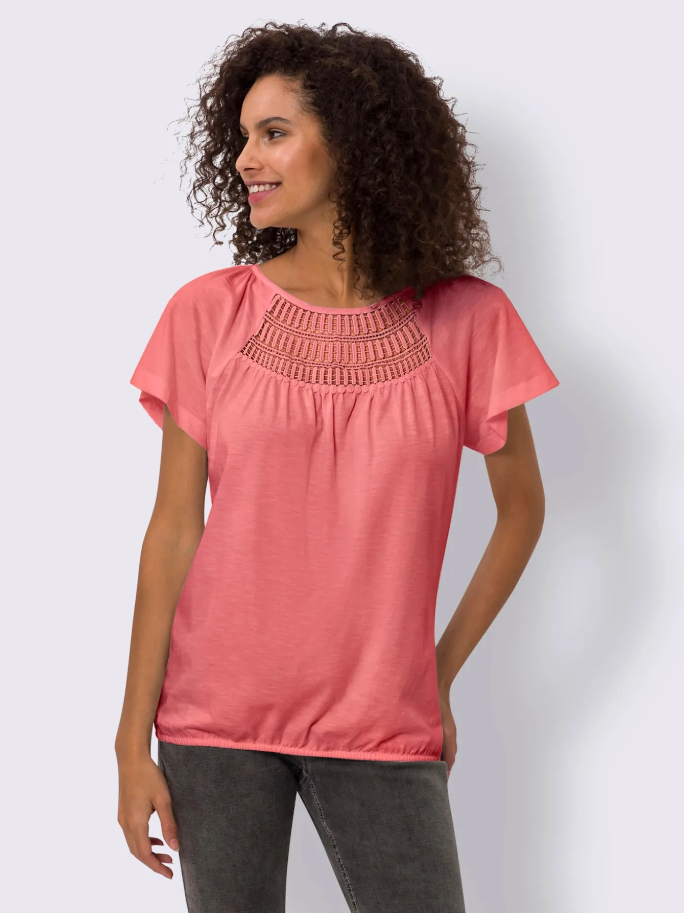 T-shirt à encolure ronde pur coton