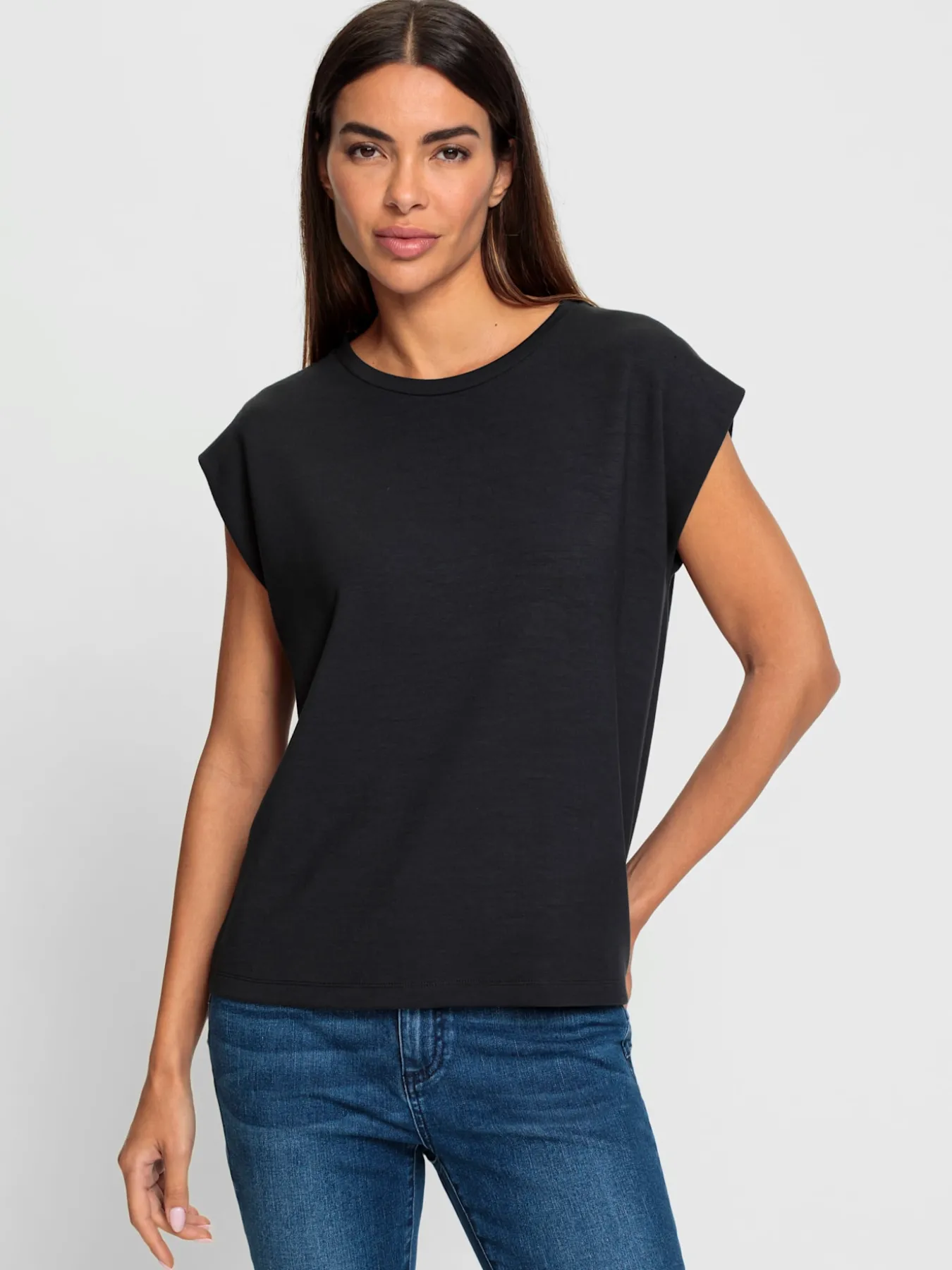 T-shirt à encolure ronde ultra-doux avec modal
