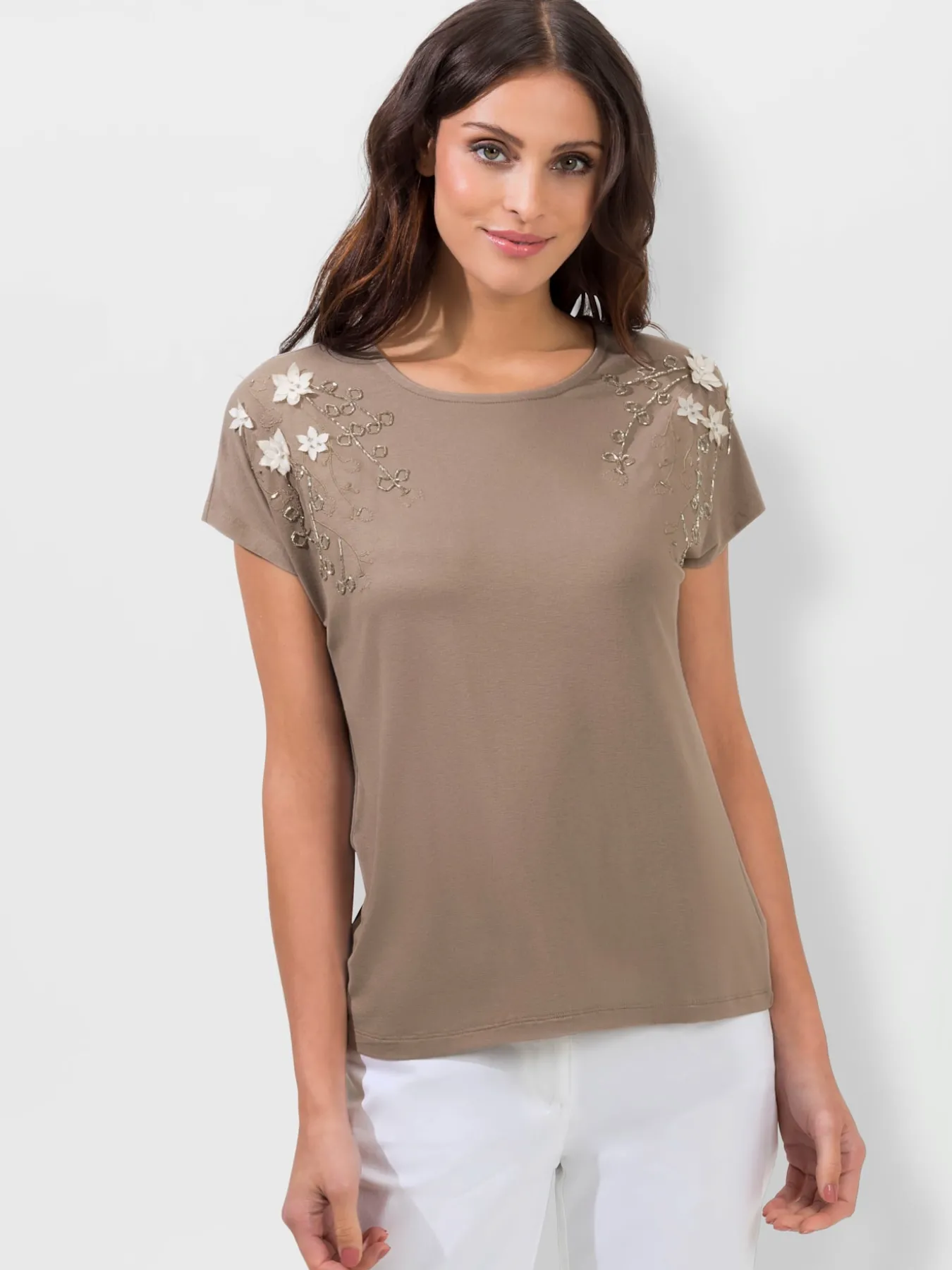 T-shirt à encolure ronde viscose