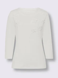T-shirt à manches 3/4 applications florales