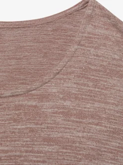 T-shirt à manches 3/4 aspect chiné tendance