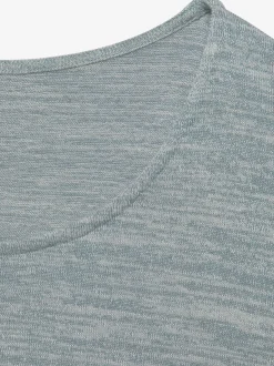 T-shirt à manches 3/4 aspect chiné tendance