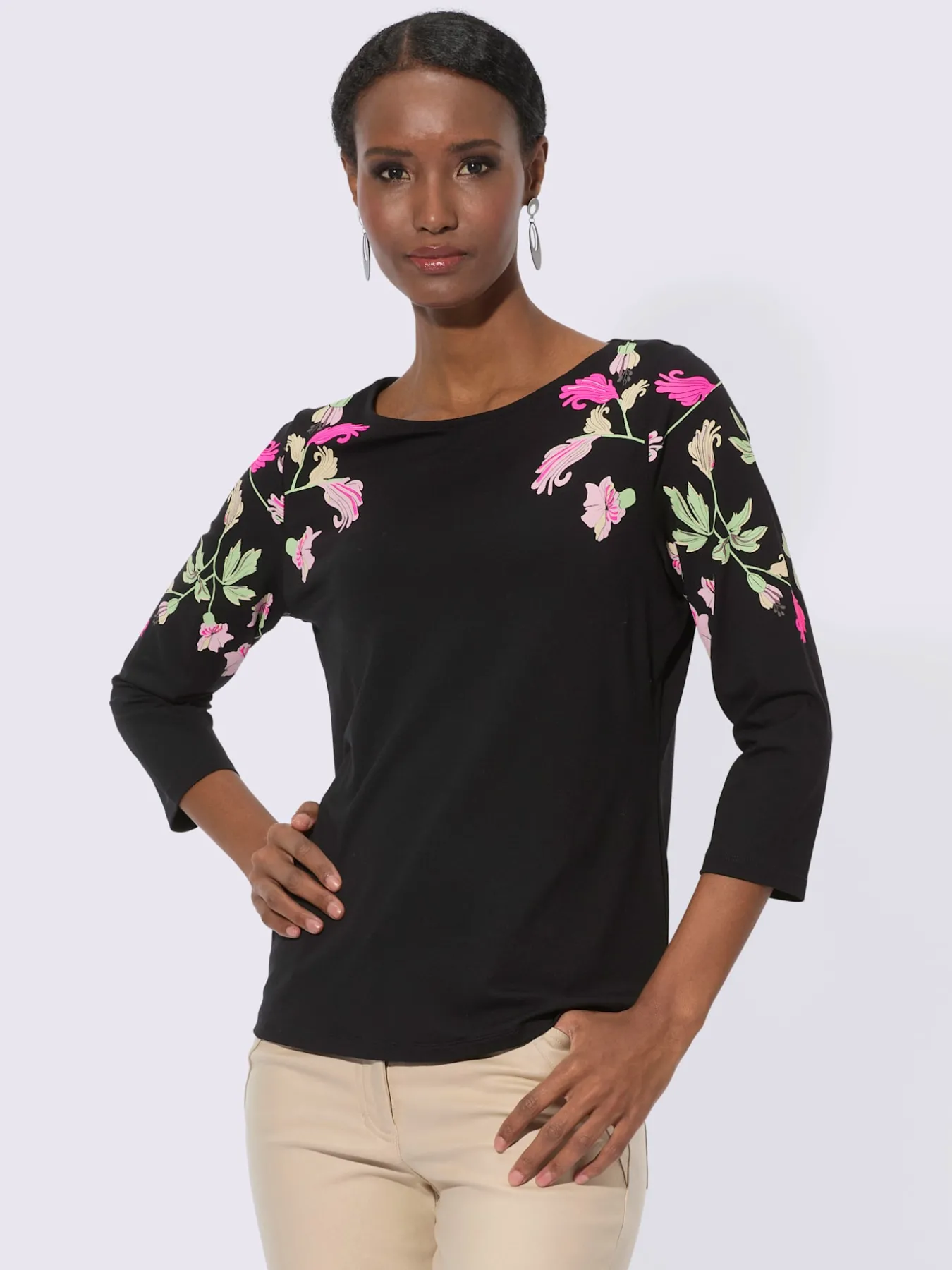 T-shirt à manches 3/4 avec viscose (ecovero)