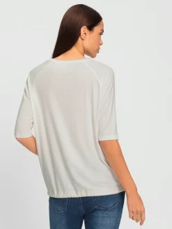 T-shirt à manches 3/4 jolies pierres brillantes fantaisie