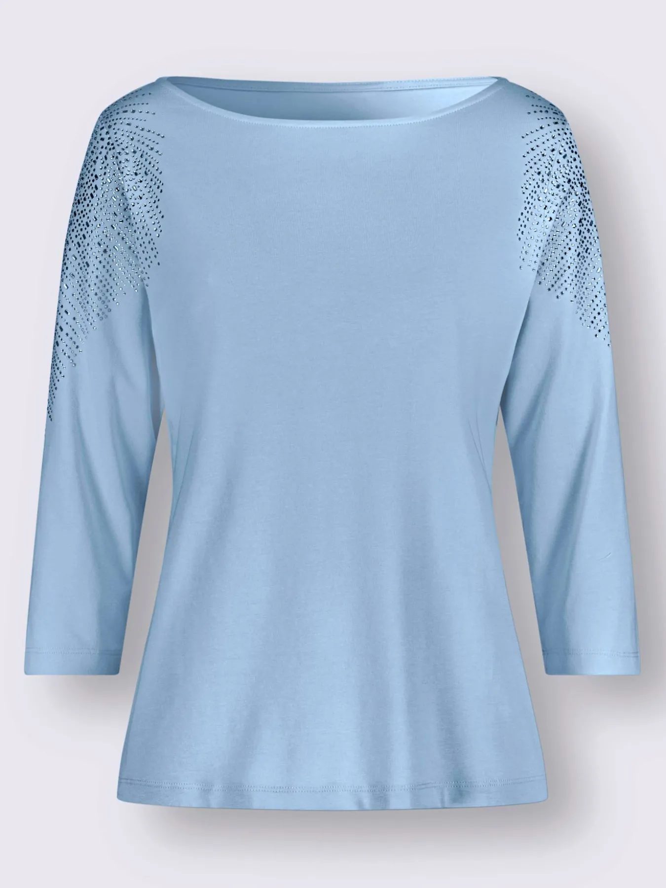 T-shirt à manches 3/4 jolies pierres brillantes fantaisie