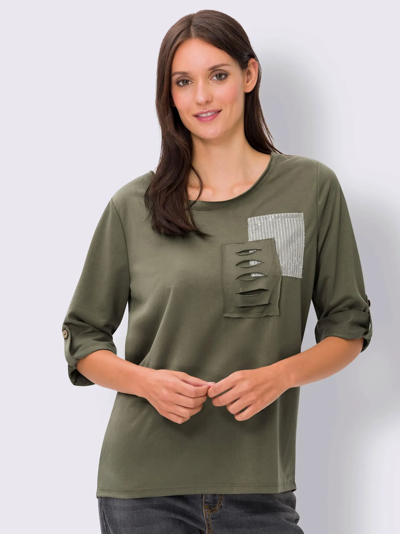 T-shirt à manches 3/4 mélange de viscose doux
