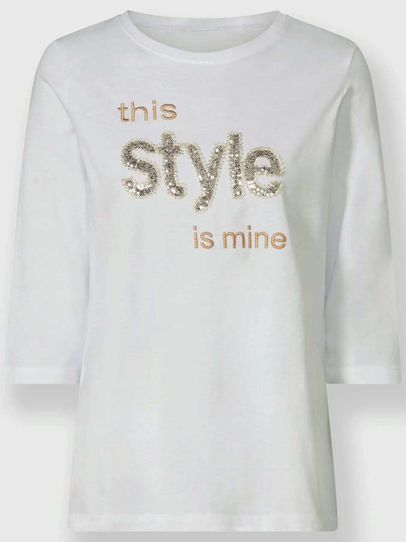T-shirt à manches 3/4 paillettes brillantes