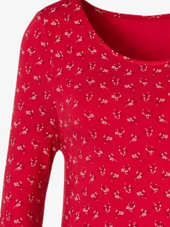 T-shirt à manches 3/4 petit nœud et découpe à la finition des manches