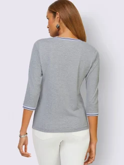 T-shirt à manches 3/4 petites pierres fantaisie