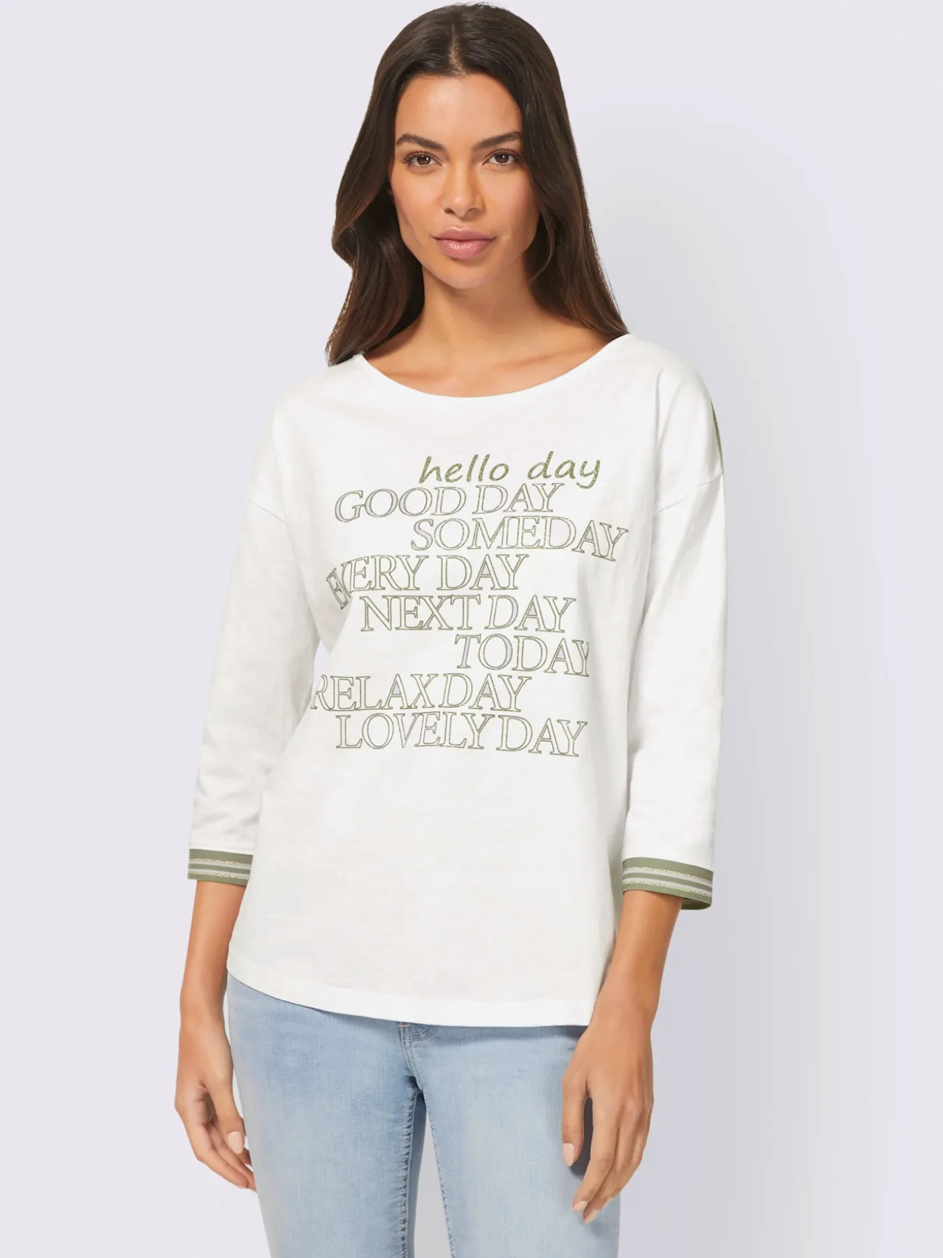 T-shirt à manches 3/4 pur coton