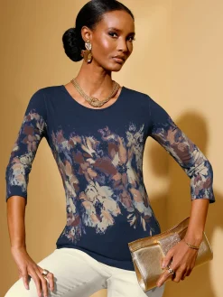 T-shirt à manches 3/4 viscose