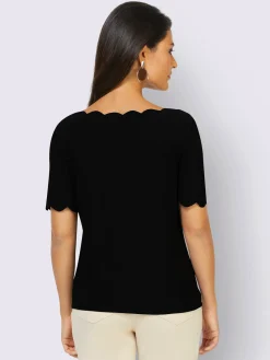 T-shirt à manches courtes bords arrondis féminins