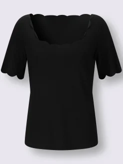 T-shirt à manches courtes bords arrondis féminins