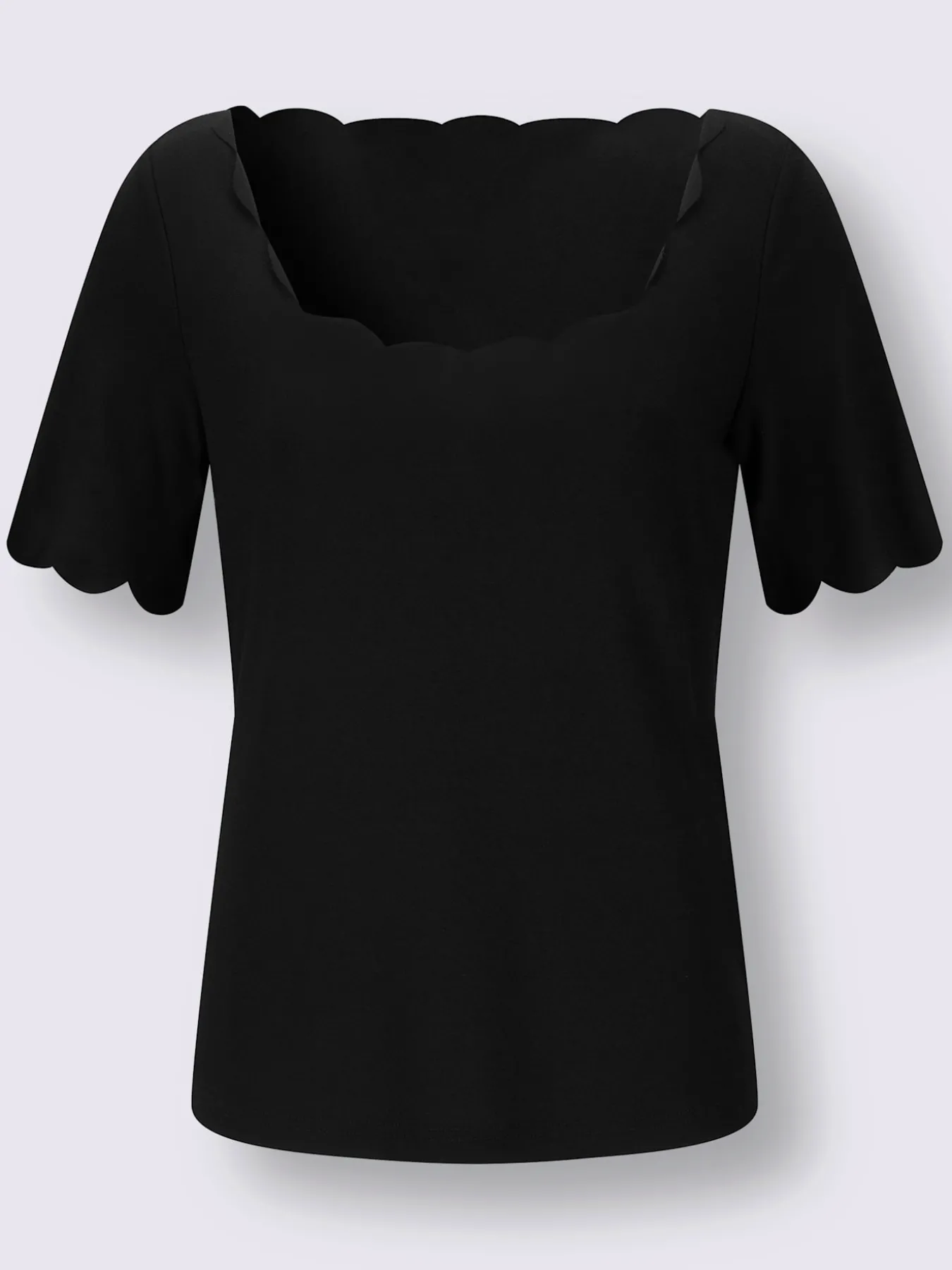 T-shirt à manches courtes bords arrondis féminins