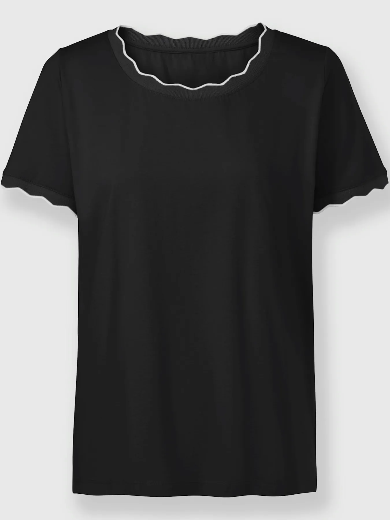 T-shirt à manches courtes bords ondulés élégants
