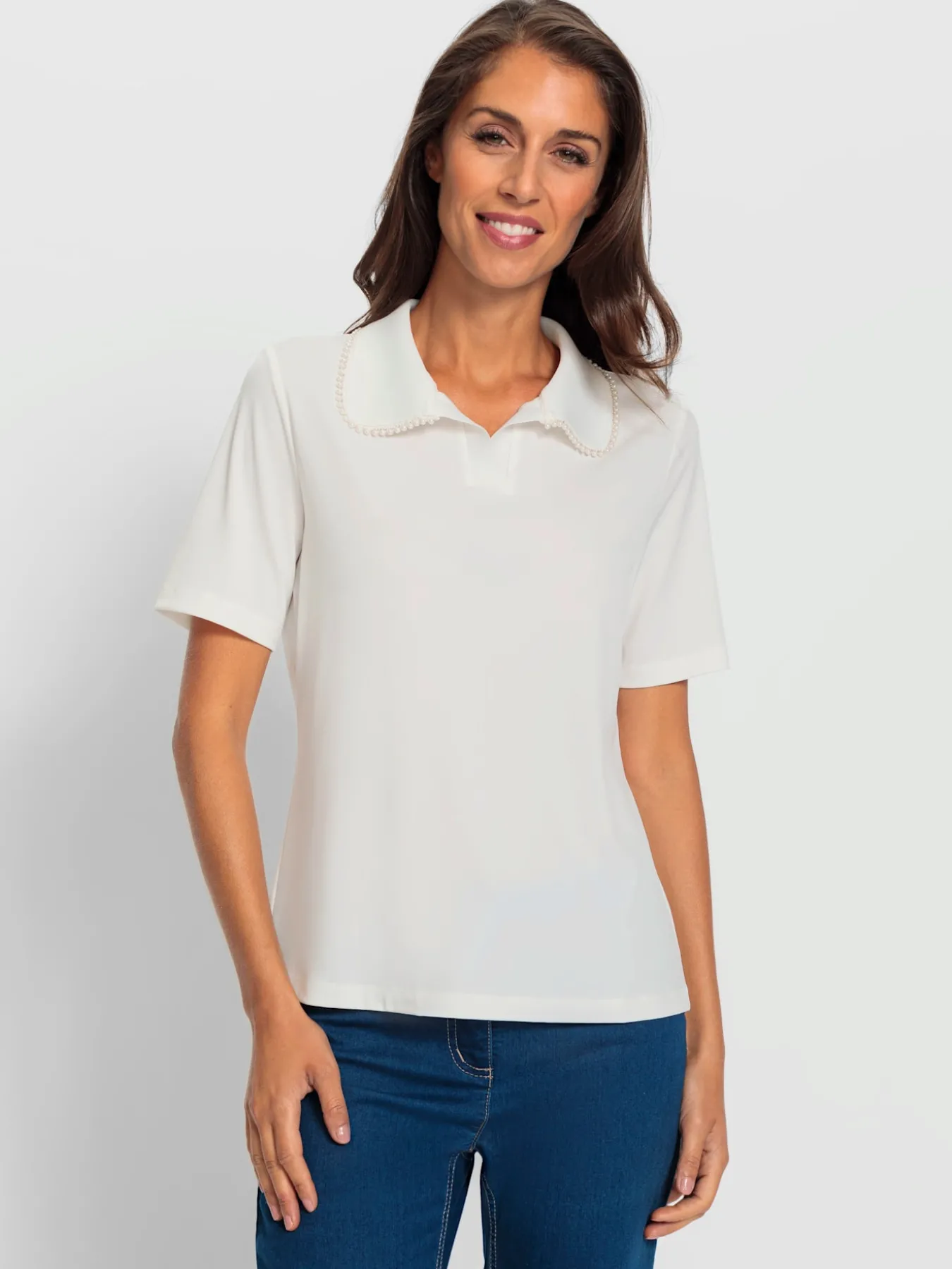 T-shirt à manches courtes col polo tendance