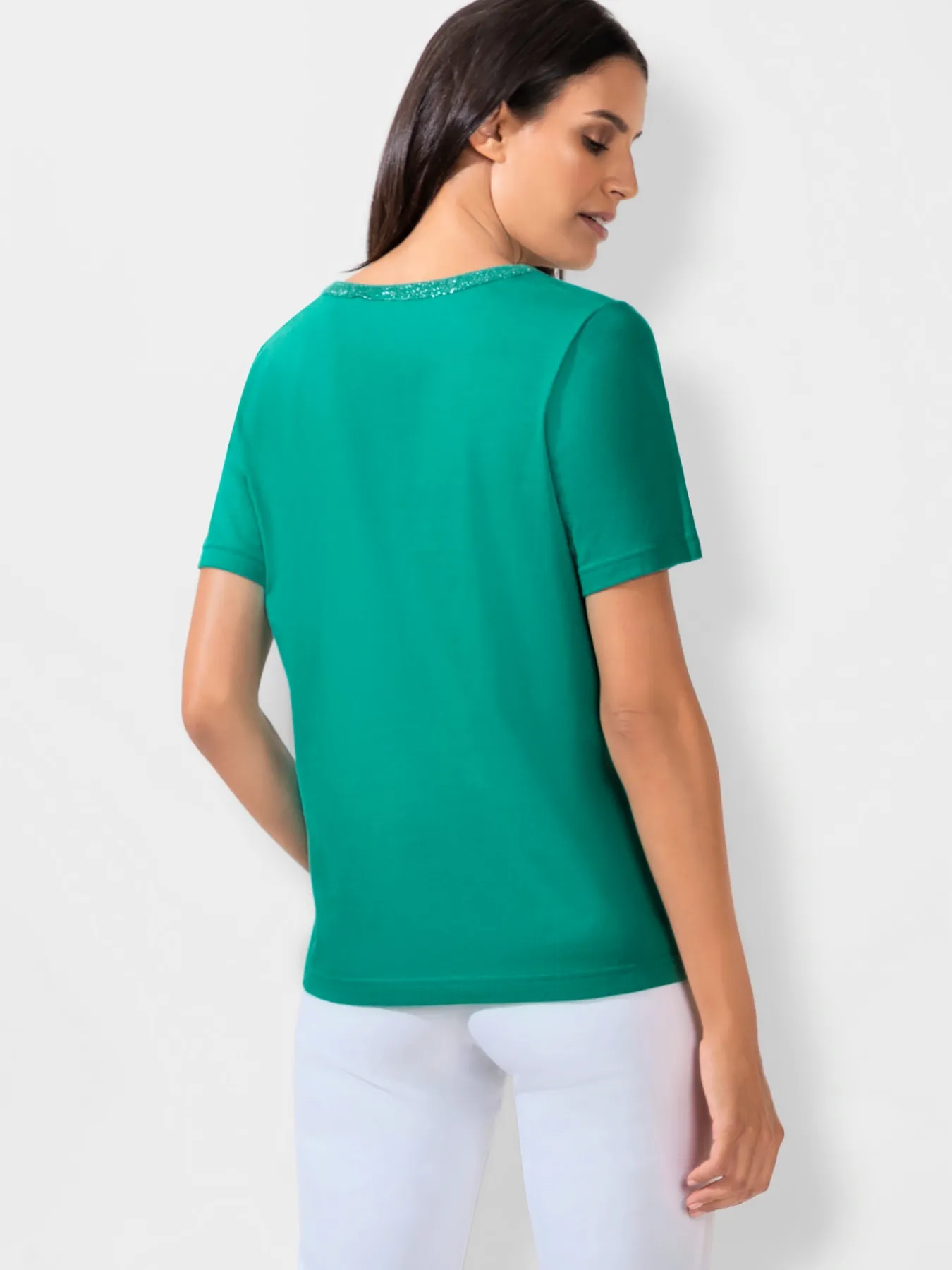T-shirt à manches courtes détails argentés
