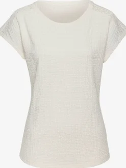 T-shirt à manches courtes empiècement crochet fin aux épaules