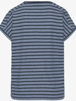 T-shirt à manches courtes encolure ronde avec bord-côtes ouverts