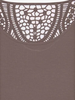 T-shirt à manches courtes empiècement en crochet doux au dos