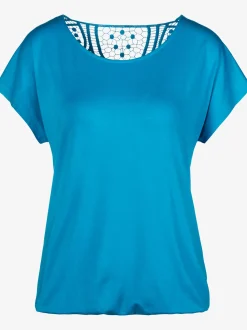 T-shirt à manches courtes empiècement en crochet doux au dos