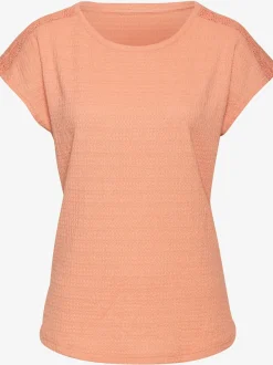 T-shirt à manches courtes empiècement crochet fin aux épaules