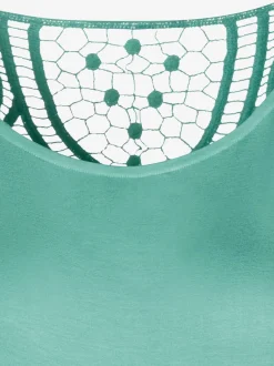 T-shirt à manches courtes empiècement en crochet doux au dos