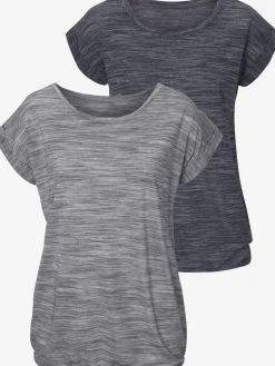T-shirt à manches courtes effet structuré bicolore