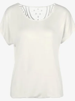 T-shirt à manches courtes empiècement en crochet doux au dos