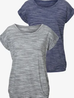 T-shirt à manches courtes effet structuré bicolore