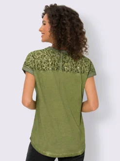 T-shirt à manches courtes imprimé feuille brillant