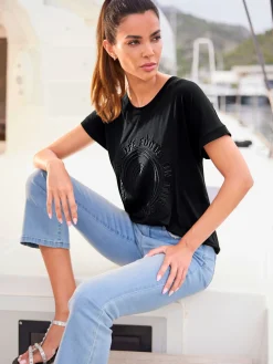 T-shirt à manches courtes imprimé à effet 3d