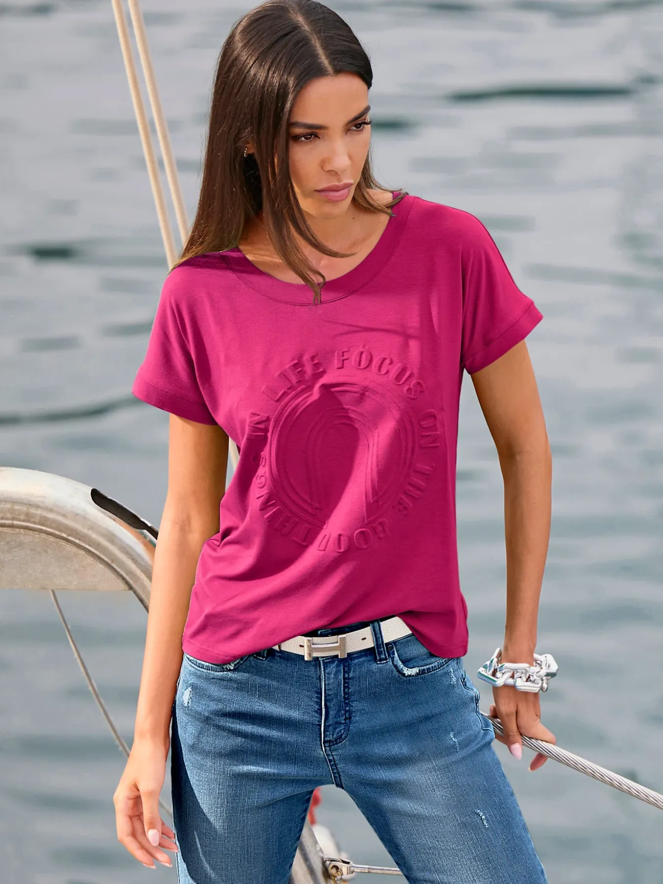 T-shirt à manches courtes imprimé à effet 3d