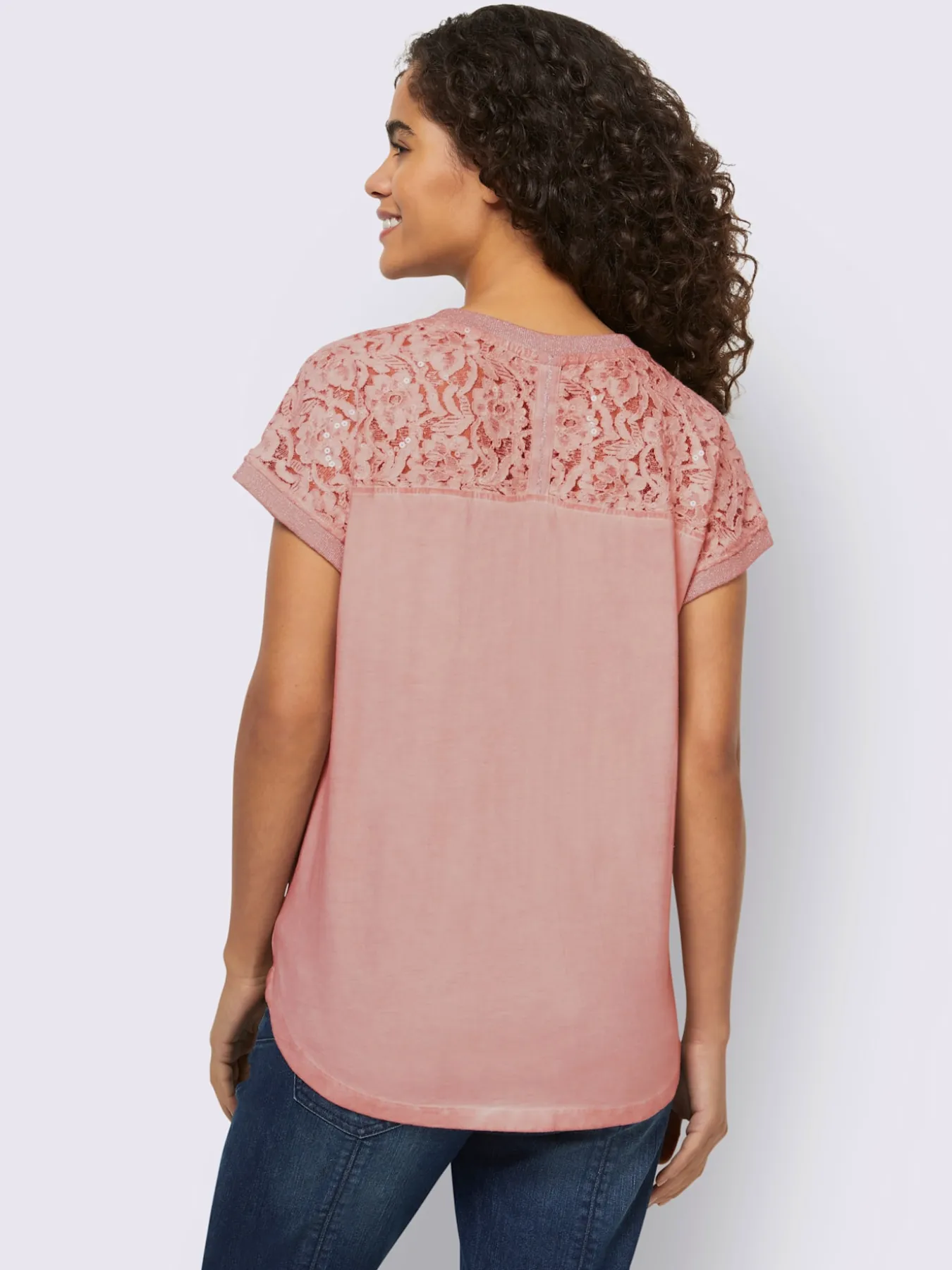 T-shirt à manches courtes imprimé feuille brillant