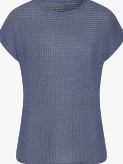 T-shirt à manches courtes matière gaufrée légèrement transparente