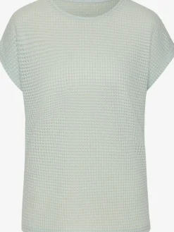 T-shirt à manches courtes matière gaufrée légèrement transparente