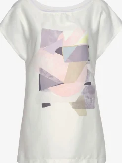 T-shirt à manches courtes mélange de matières tendance