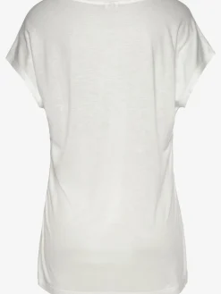 T-shirt à manches courtes mélange de matières tendance