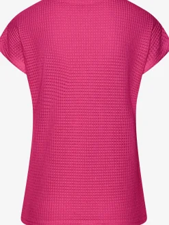 T-shirt à manches courtes matière gaufrée légèrement transparente