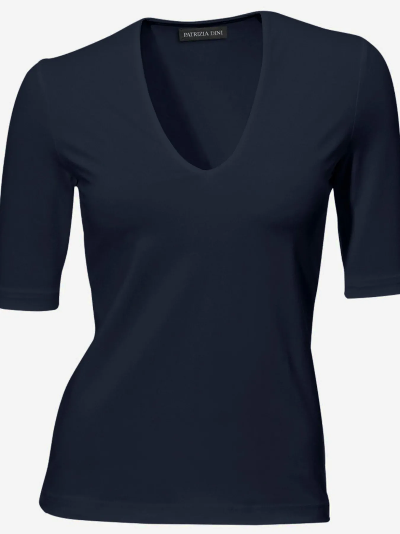 T-shirt à manches courtes manches mi-longues et encolure en v féminine