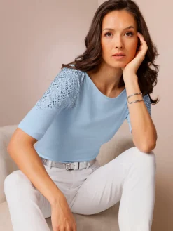T-shirt à manches courtes mélange coton et lyocell de qualité