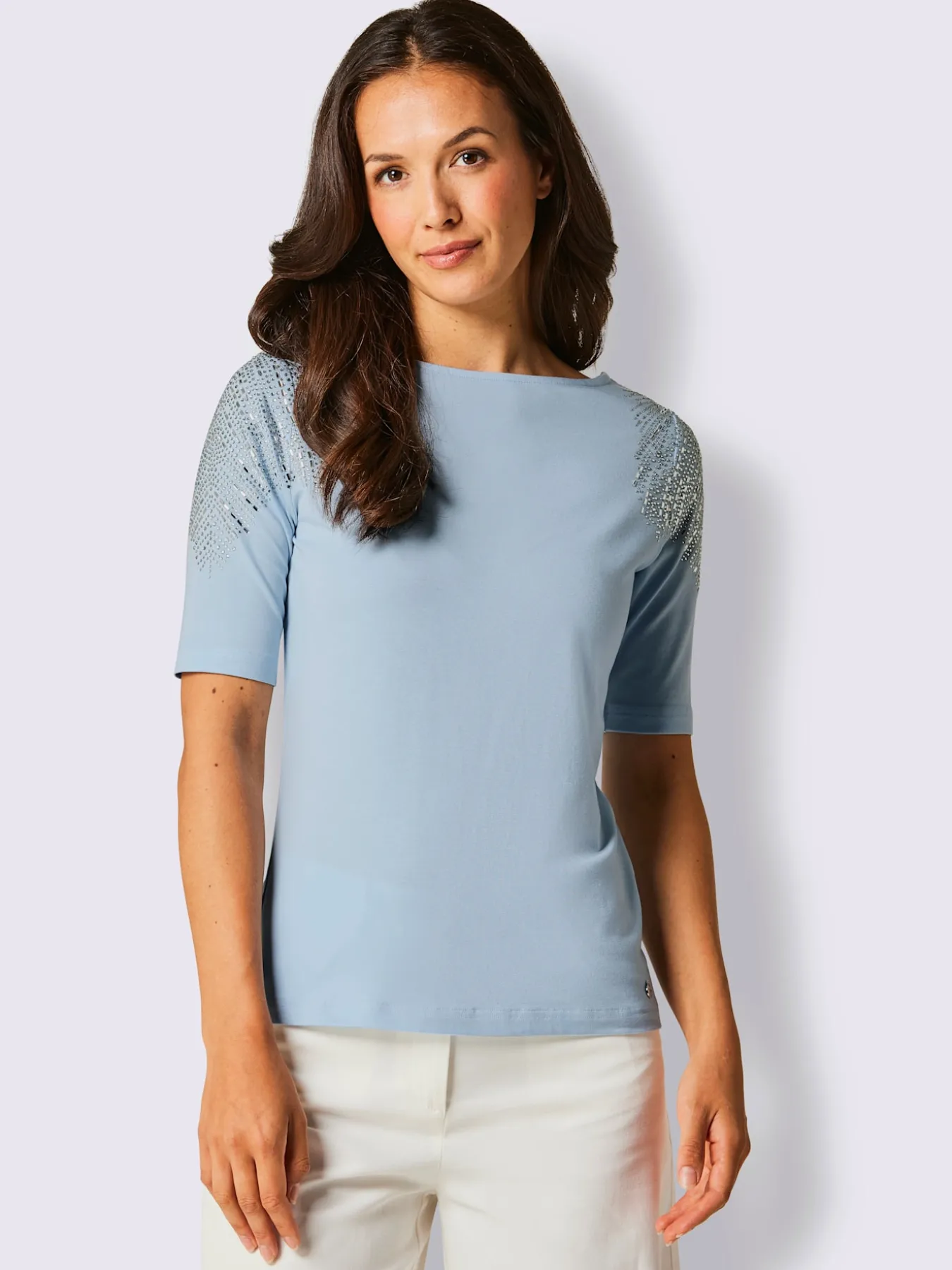 T-shirt à manches courtes mélange coton et lyocell de qualité