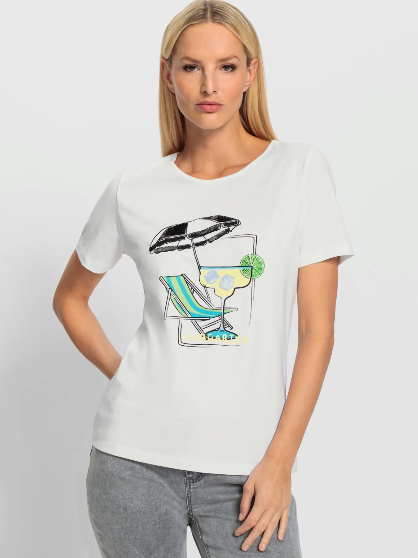 T-shirt à manches courtes motif imprimé devant