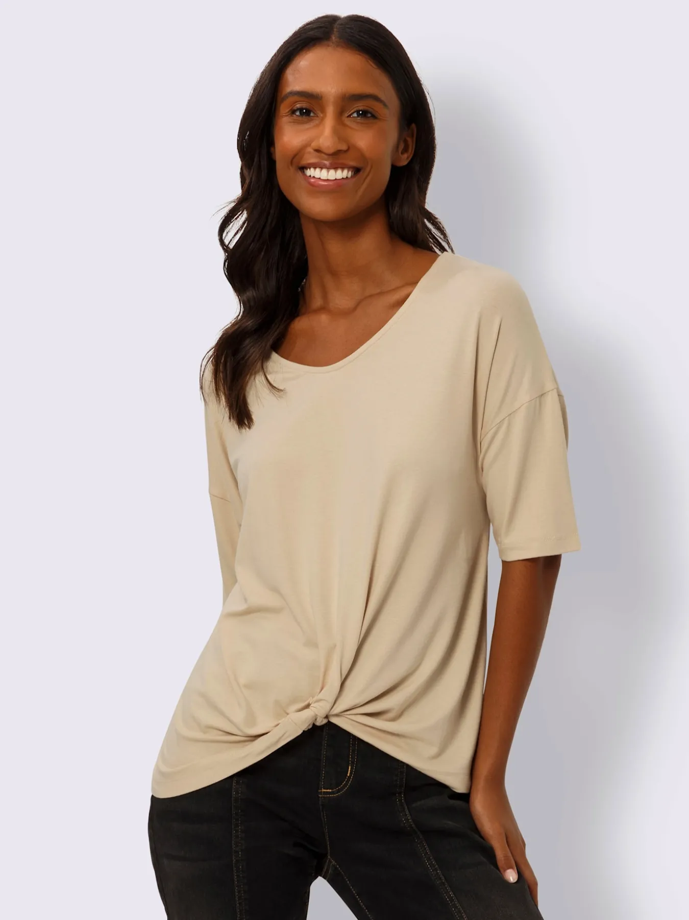 T-shirt à manches courtes nœud décoratif tendance