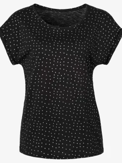T-shirt à manches courtes petits pois pailletés couleur argent