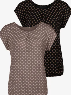 T-shirt à manches courtes plis tendance à l'encolure