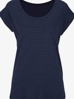 T-shirt à manches courtes qualité dévoré tendance avec rayures
